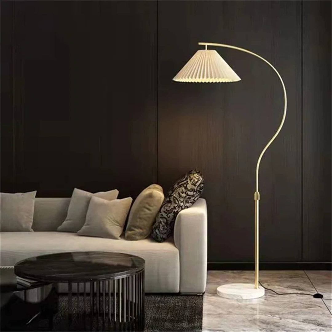 63 Inches Arched Floor Lamp for Bedrooms and Living Rooms Beige Modern - Diamond Home USA