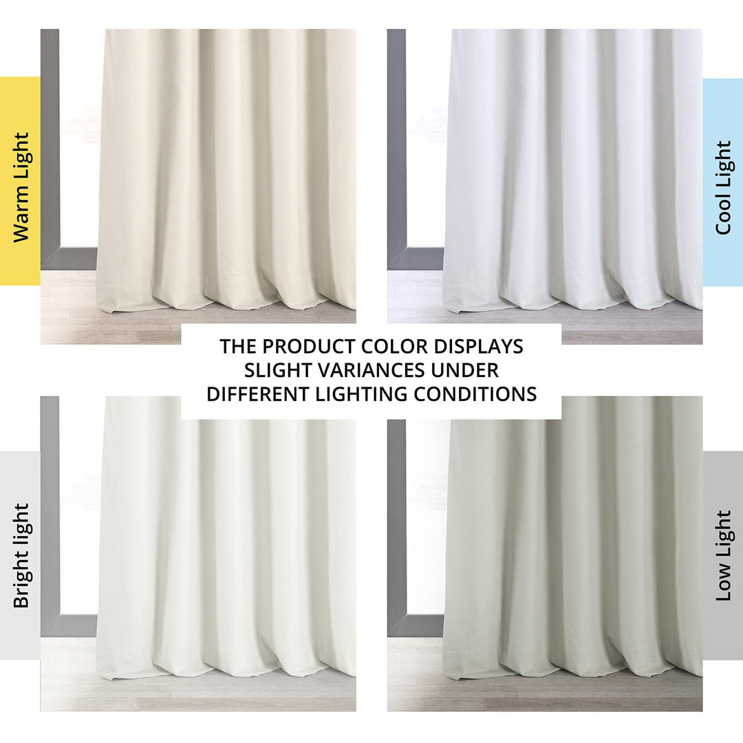 HPD Half Price Drapes Signature Velvet Thermal Blackout Curtains for Living Room 50 X 108 - Porcelain White - Diamond Home USA
