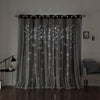 Aurora Home Star Punch Tulle Overlay Blackout Curtain Panel Pair Dark
