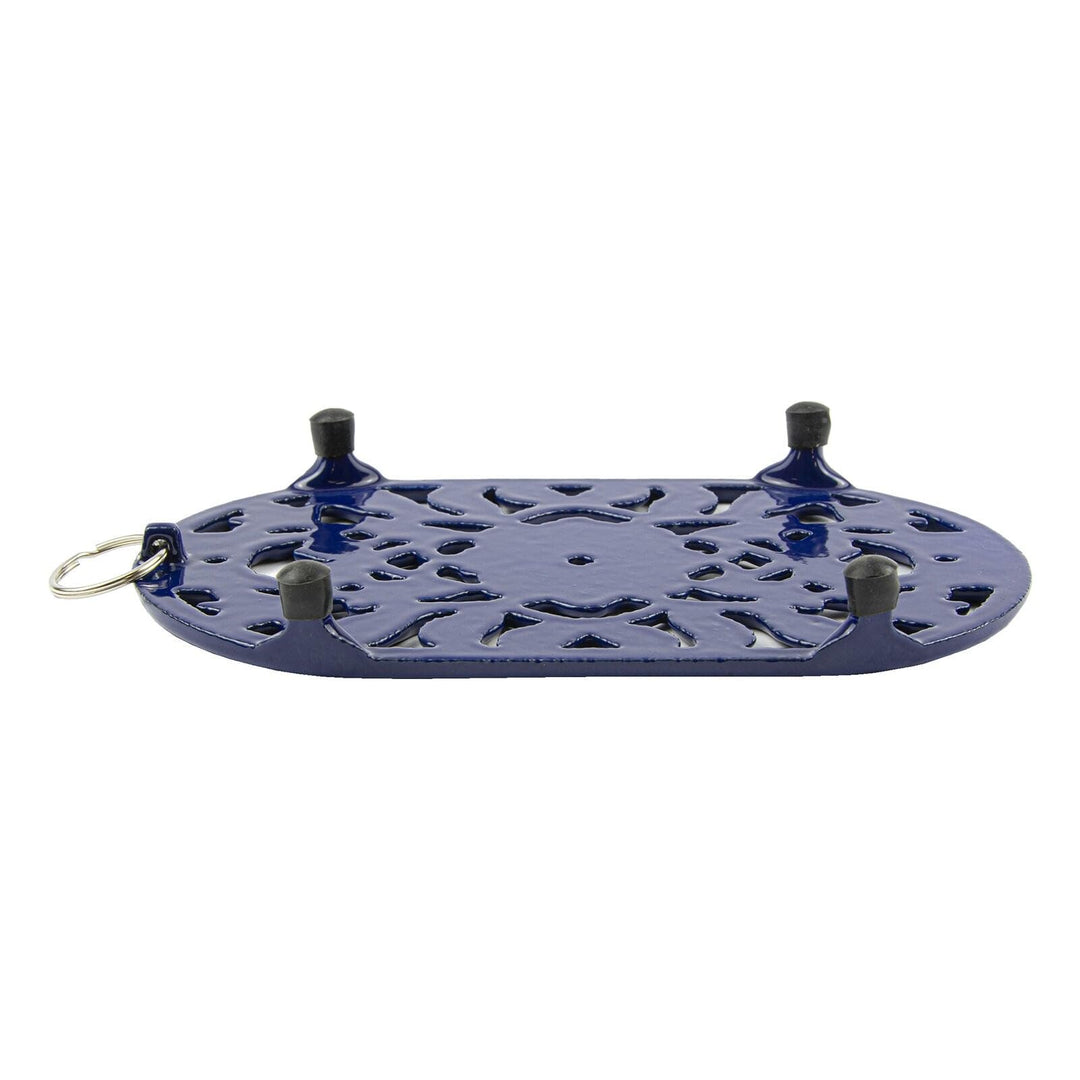 Cobalt Blue Cast Iron Oval Trivet - Diamond Home USA