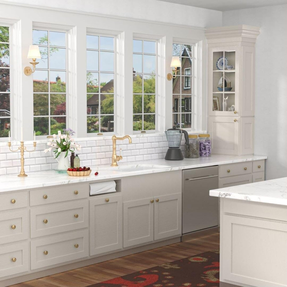 32 Inch Undermount Double Bowl Glossy White Porcelain Kitchen Sink 32"x19" - Diamond Home USA