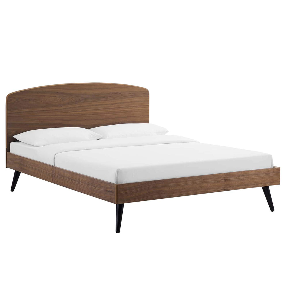 Modway Bronwen Full Wood Platform Bed in Walnut - Diamond Home USA