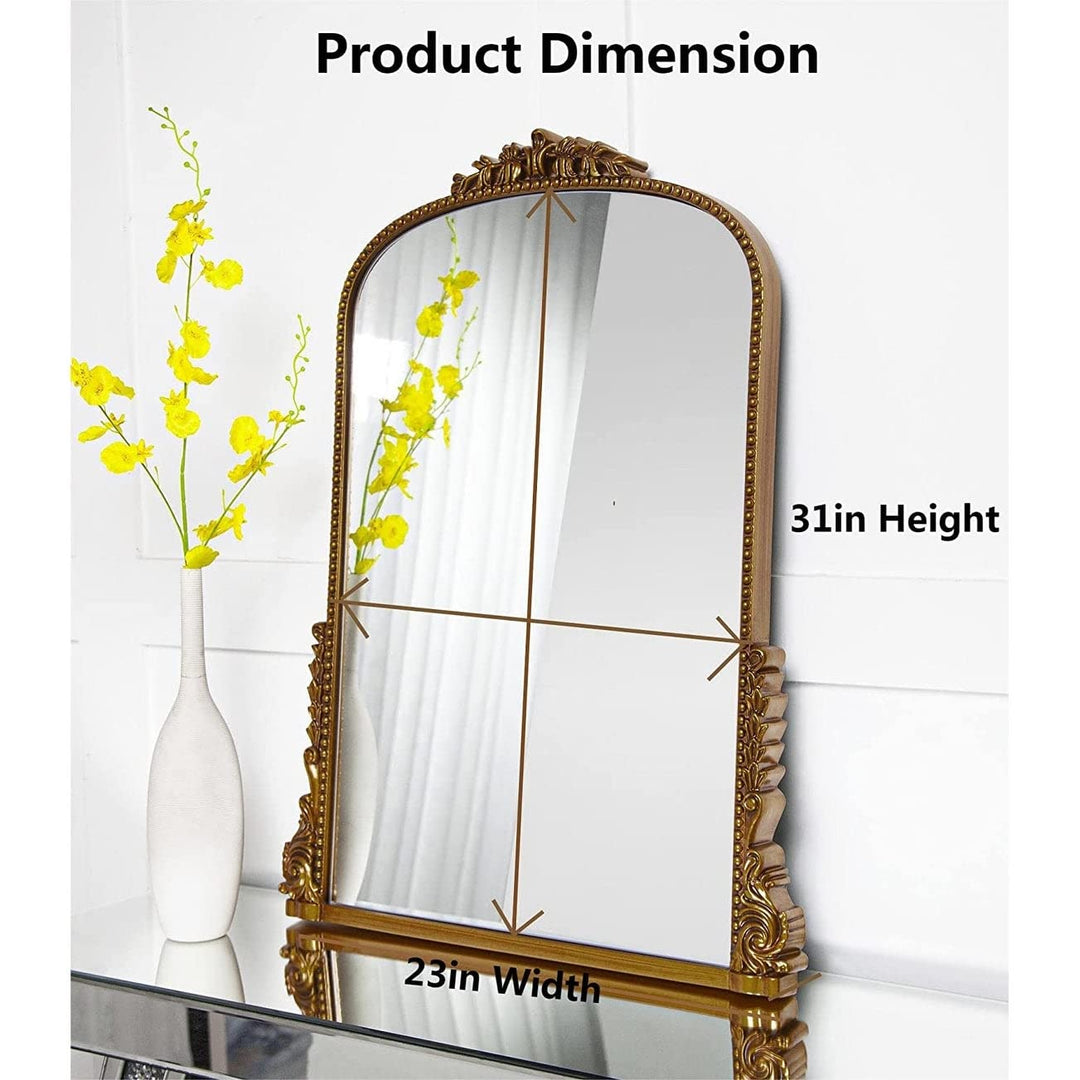 Arch Wall Mirror Antique Gold Mirror-31.5'" X 23.6'' Traditional Vintage Beveled - Diamond Home USA