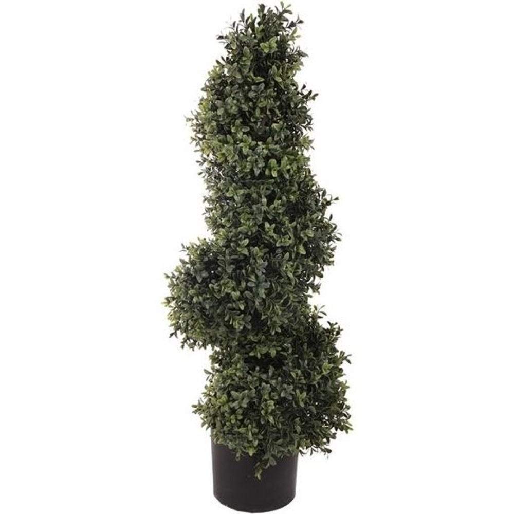 33" Artificial Deluxe Boxwood Spiral Topiary Green Plastic