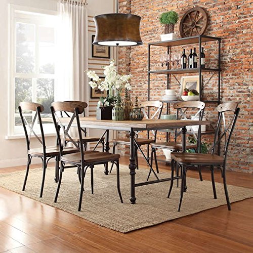 Nelson Industrial Modern Rustic Cross Back Dining Chair (Set of 2) by Tribecca - Diamond Home USA
