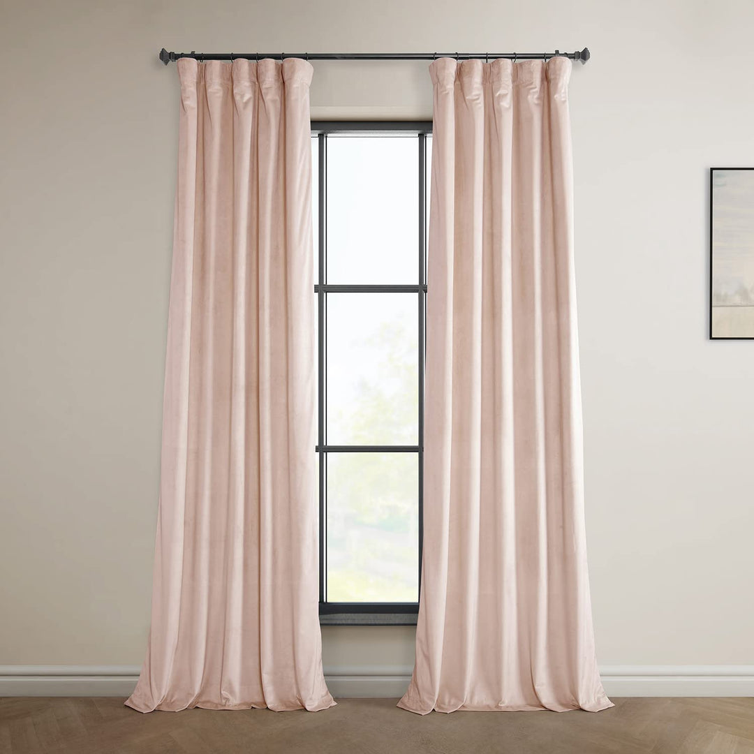 HPD Half Price Drapes Heritage Plush Velvet Curtains 96 Inches Long Room 50 X 96 - Light Pink