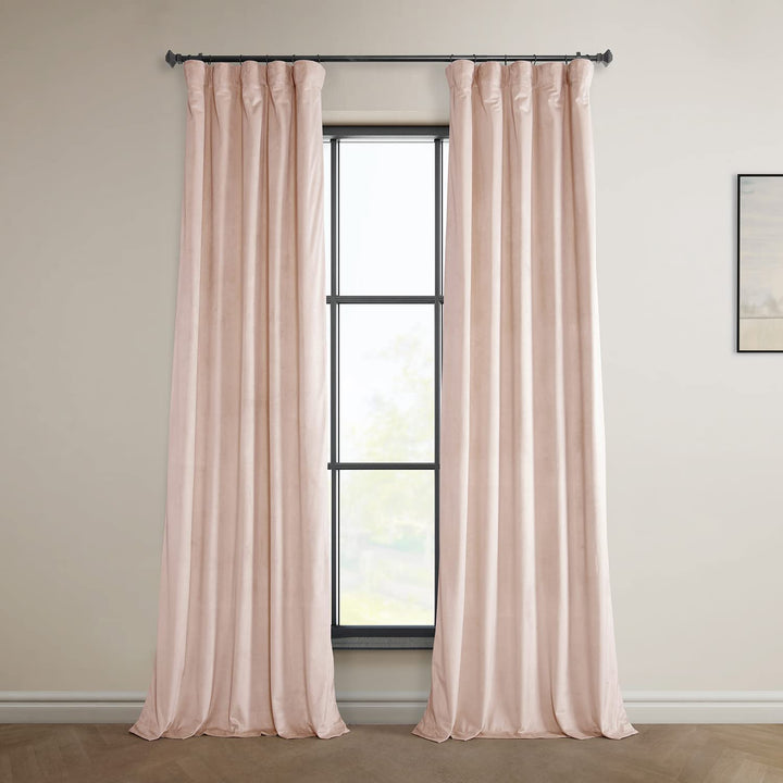 HPD Half Price Drapes Heritage Plush Velvet Curtains 96 Inches Long Room 50 X 96 - Light Pink