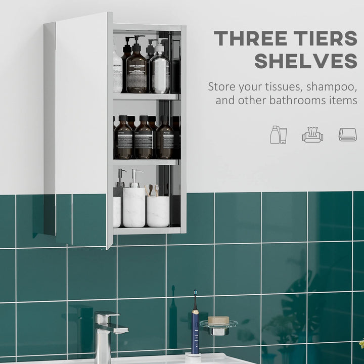 Wall-Mounted Medicine Cabinet with Mirror Bathroom Wall Mounted Hinged Door - Diamond Home USA