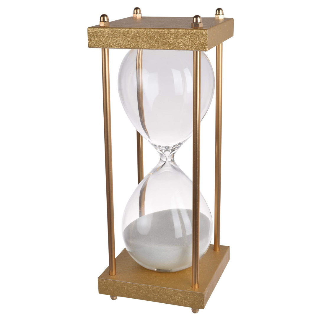 Vintage 30 Minute Hourglass Timer Sand White Half Hour Glass Decor Metal