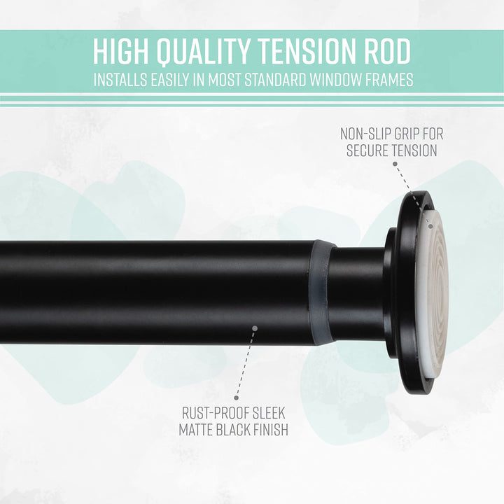 Home Details 24”-42” Inch Tension Curtain Rod|Adjustable|Expandable|No Tools - Diamond Home USA