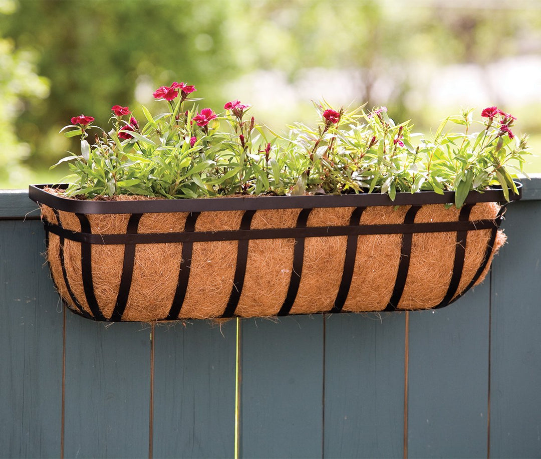 Panacea Products Flat Iron Series 30-inch (30") Window/Deck Planter Black - Diamond Home USA
