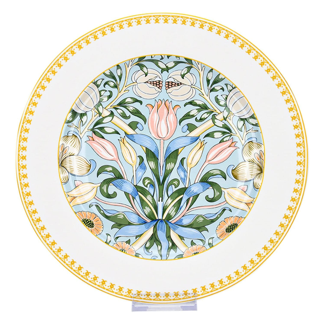 Durx-litecrete Garden Bone China Dinnerware Set of 24 for 6 Blue Floral Casual - Diamond Home USA