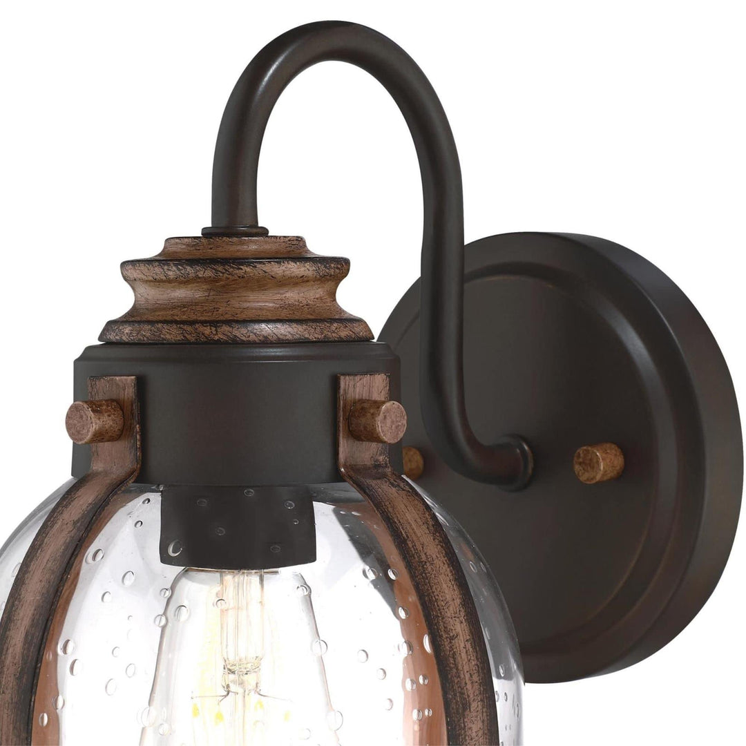 One-Light Oil Rubbed Bronze and Barnwood Indoor Wall Fixture Brown Farmhouse - Diamond Home USA