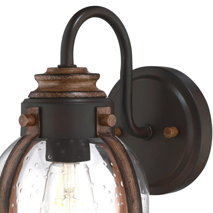 One-Light Oil Rubbed Bronze and Barnwood Indoor Wall Fixture Brown Farmhouse - Diamond Home USA