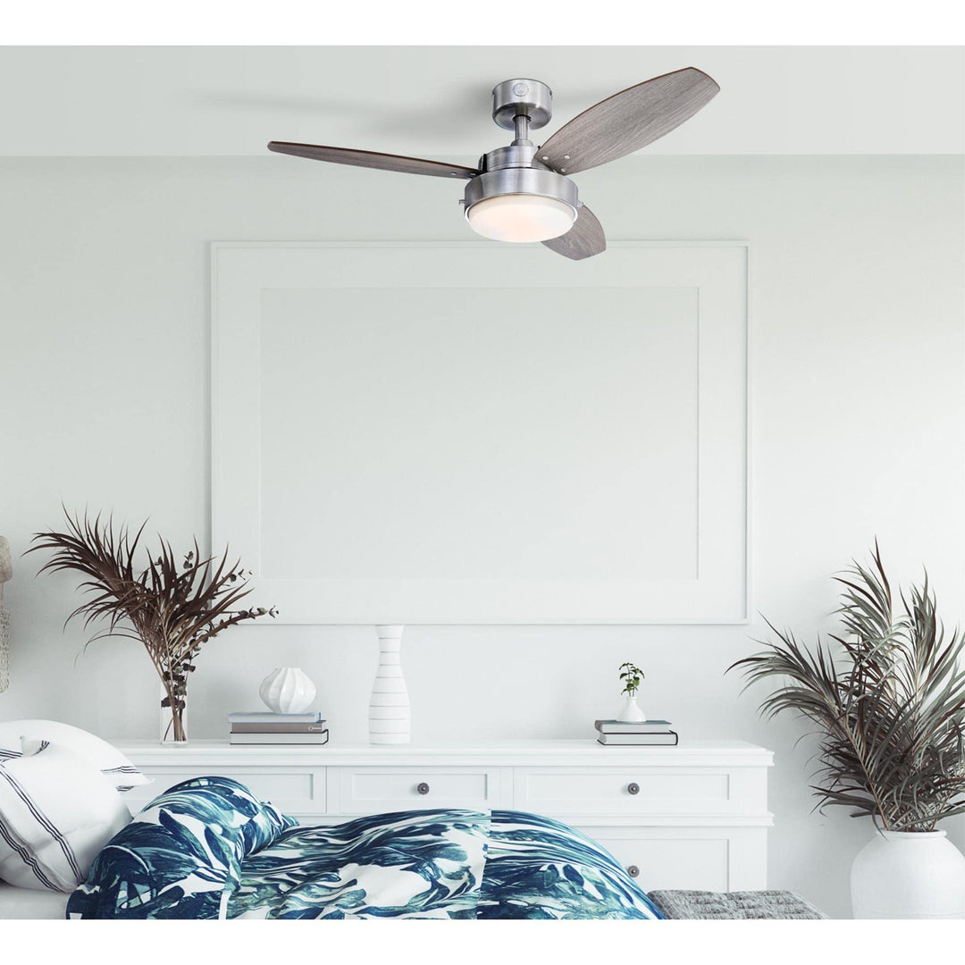 Westinghouse Alloy Ceiling Fan 42-Inch Brushed Nickel w/Weathered Oak Blades - Diamond Home USA