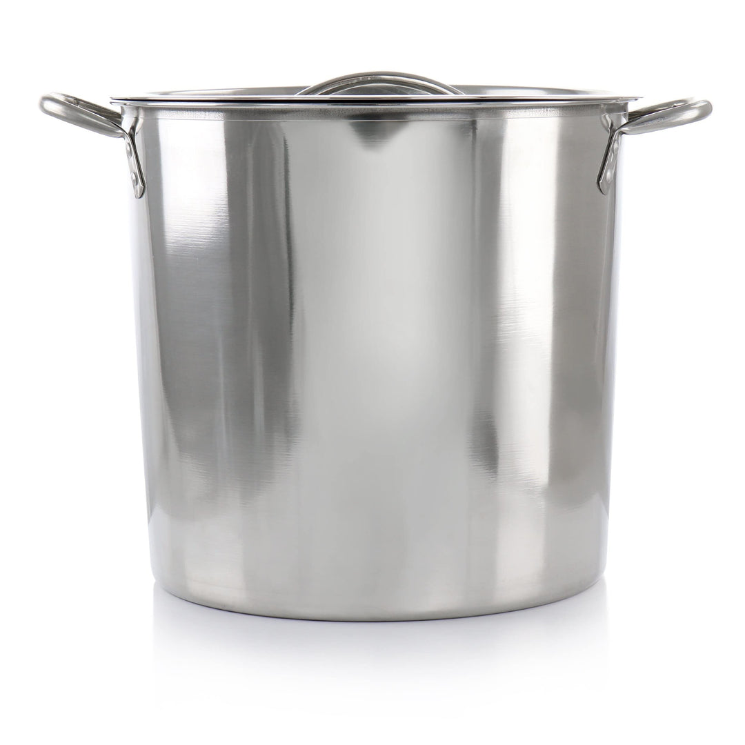 Everyday 16 Quart Stainless Steel Stock Pot With Lid Silver Non-stick - Diamond Home USA