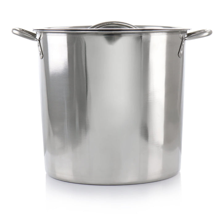 Everyday 16 Quart Stainless Steel Stock Pot With Lid Silver Non-stick - Diamond Home USA