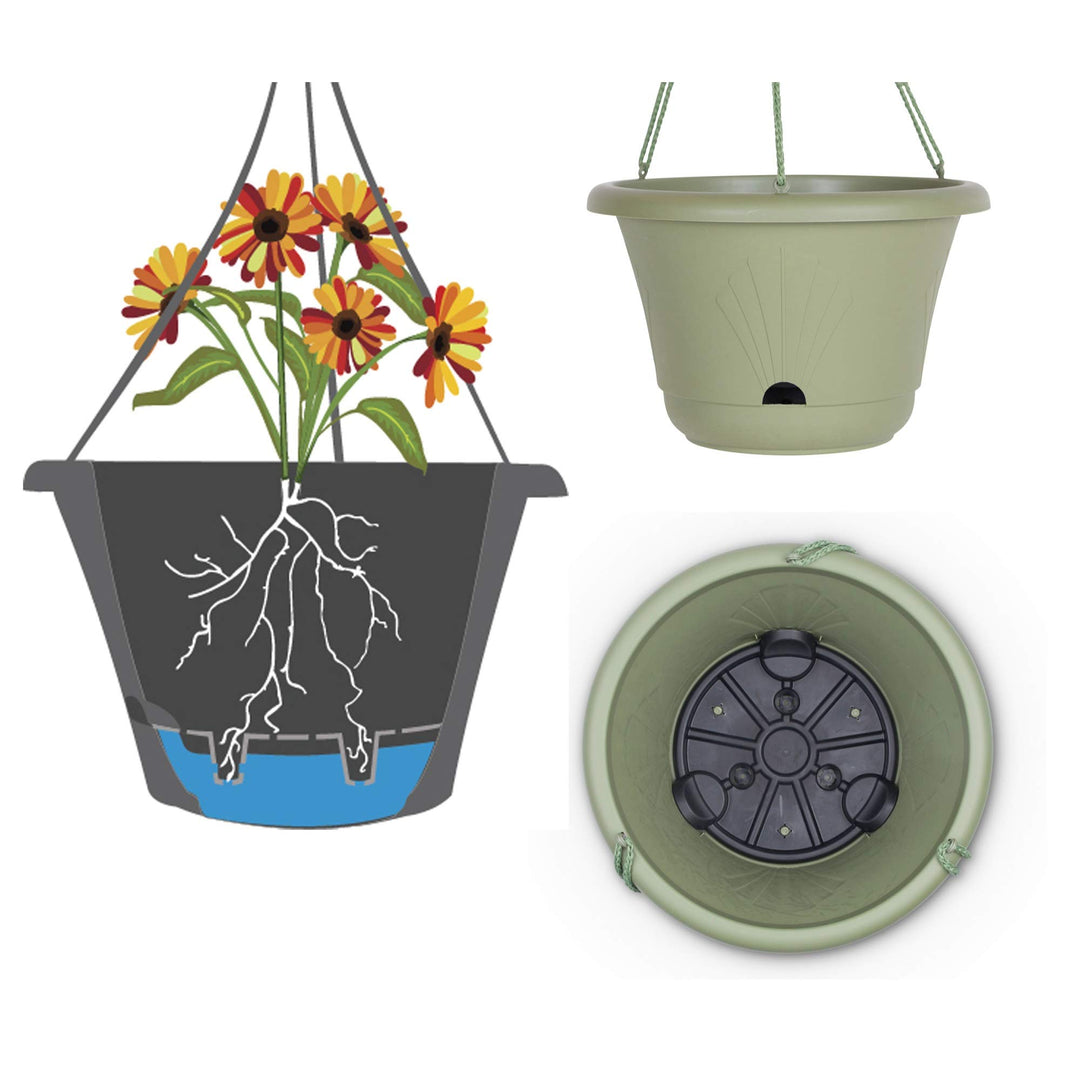 Bloem ucca Self Watering Hanging Basket: 13" - Terra Cotta - Durable and ong - Diamond Home USA