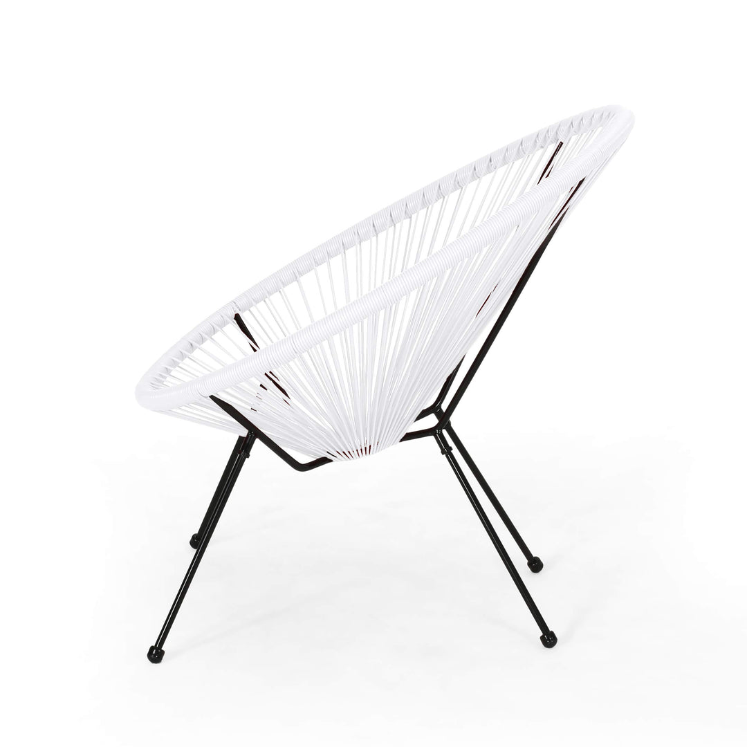Anson Outdoor Steel Chairs w/ Hammock Rattan Seating (Set of 2) by Christopher Knight Home