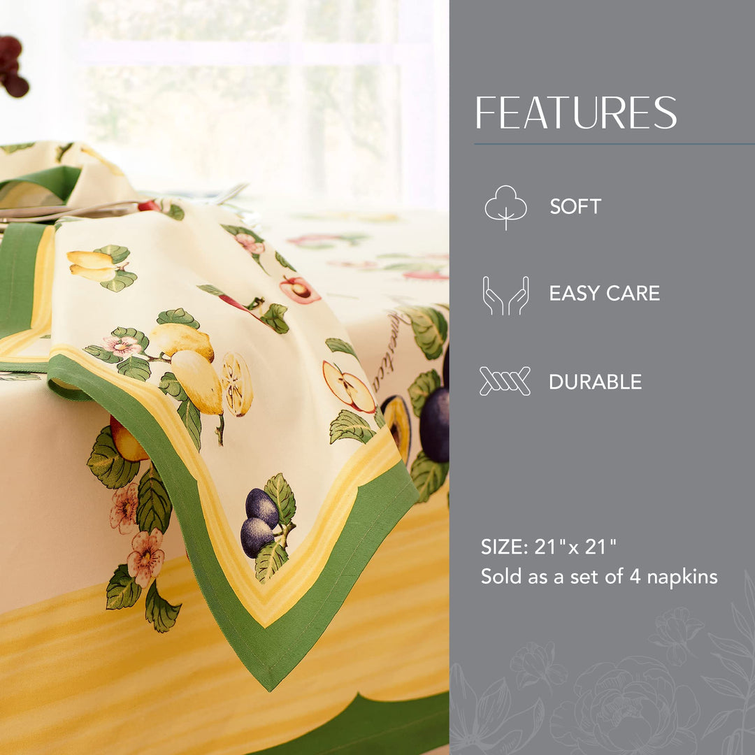 Villeroy & Boch French Garden tton Fabric Napkin (Set of 4) 21"x21" Multi 4 - Diamond Home USA