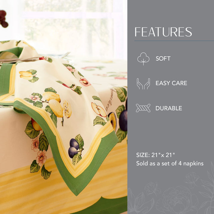 Villeroy & Boch French Garden tton Fabric Napkin (Set of 4) 21"x21" Multi 4 - Diamond Home USA