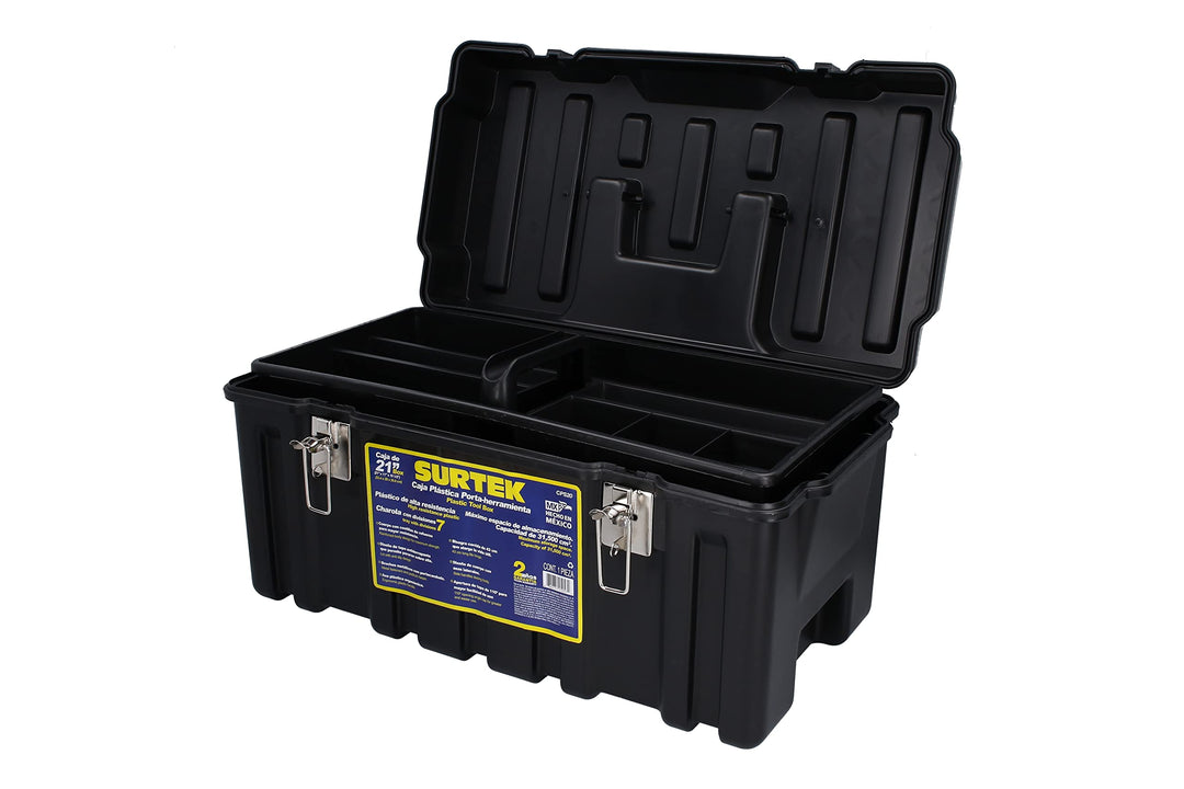 SURTEK Tool Box - 21" x 11" x 10" Mobile Tool arrier with Moulded ABS Plastic - Diamond Home USA