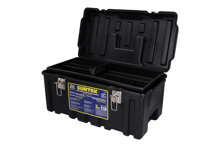 SURTEK Tool Box - 21" x 11" x 10" Mobile Tool arrier with Moulded ABS Plastic - Diamond Home USA