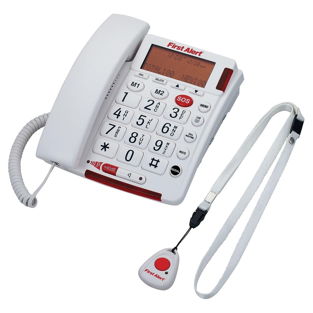 First Alert Big Button Telephone with Emergency Key and Remote Pendant (SFA3800)