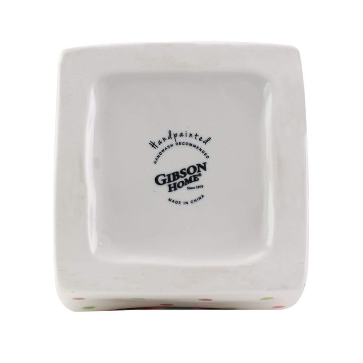 Christmas Estate 7.5 Inch Gift Box Holiday Cookie Jar Multi Color Banded - Diamond Home USA