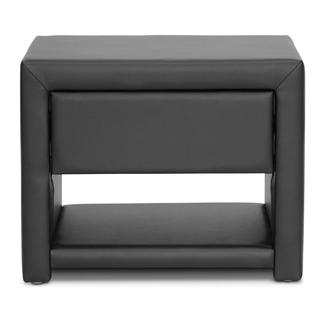 Baxton Studio Massey Upholstered Modern Nightstand Black - Diamond Home USA