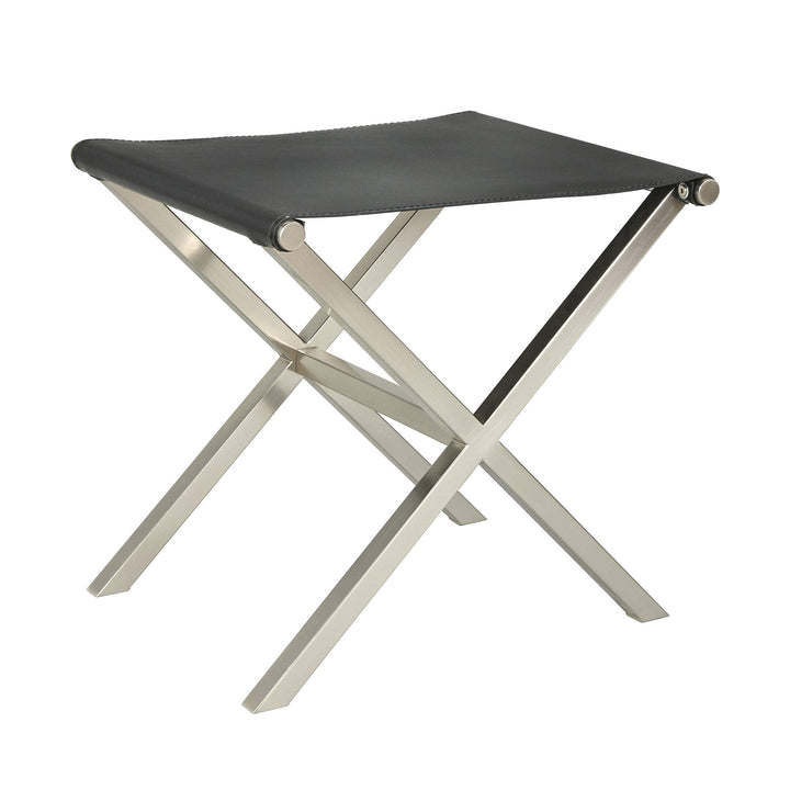 angelo:HOME Ottoman/Stool/Table - Thad (Black/Nickel)