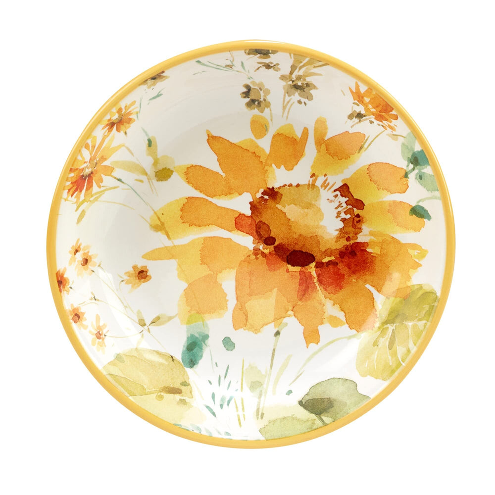 24 Oz. Soup/cereal Bowls Set Of 4 9" Dia X 2" Multi Color Off/White Orange - Diamond Home USA