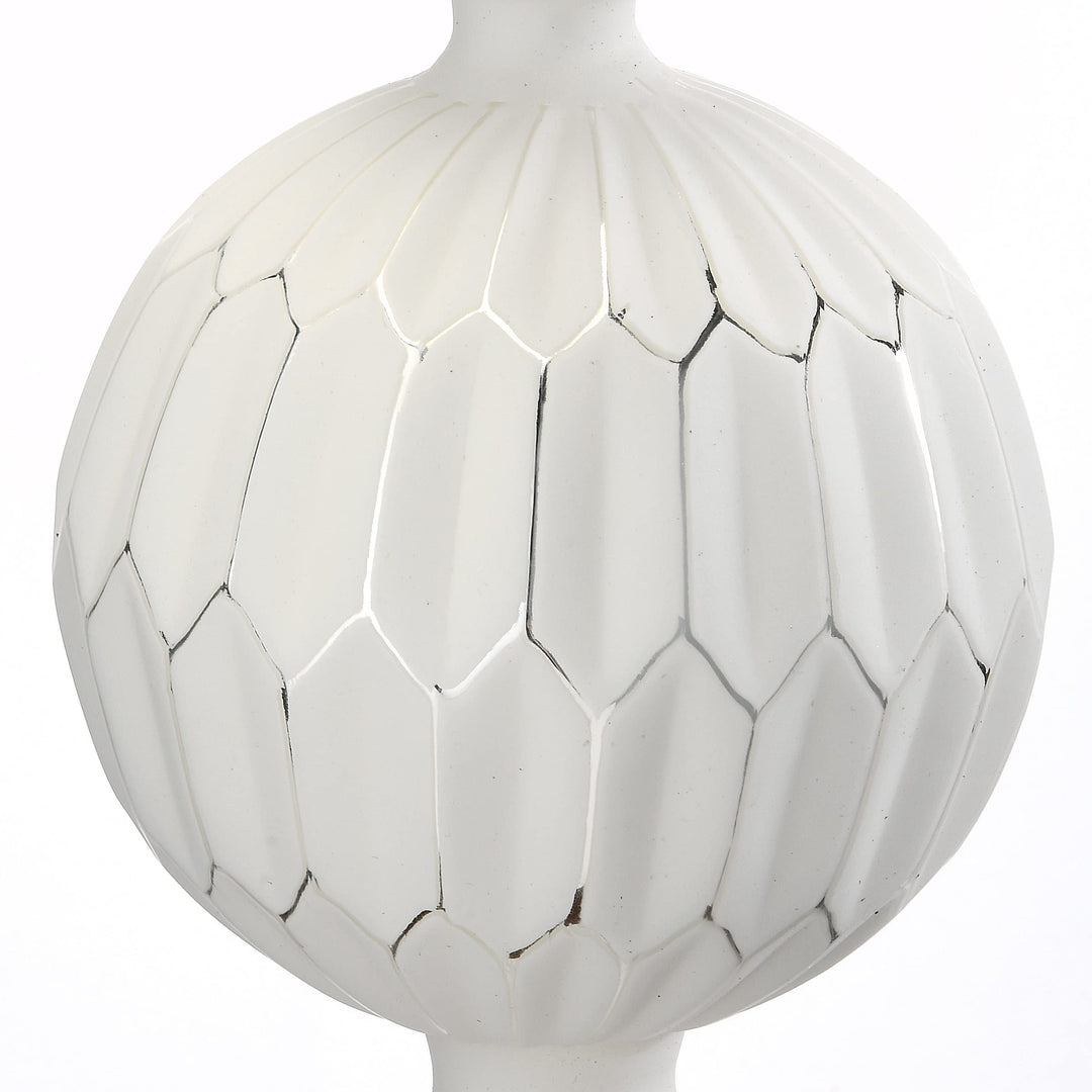 15" White Glass Christmas Tree Topper 15 in - Diamond Home USA