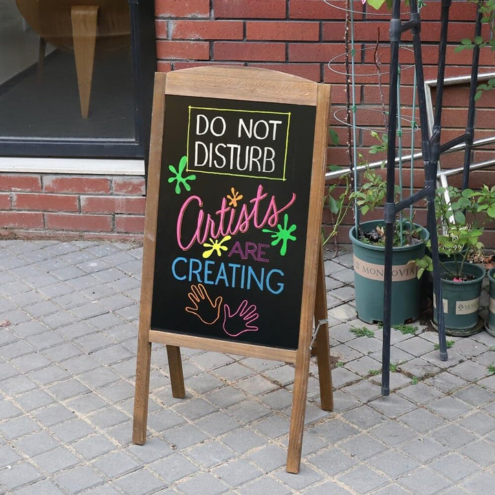 Chalkboard A Board Magnetic Frame Blackboard Sandwich Brown 35"w X 17" H Wood - Diamond Home USA