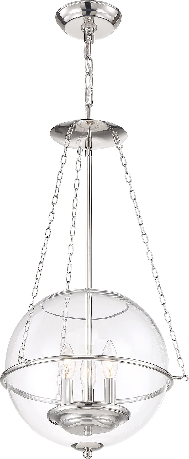 Nuvo 60/6952 Odyssey Pendant Fixture Polished Nickel with Clear Glass 3 Light - Diamond Home USA