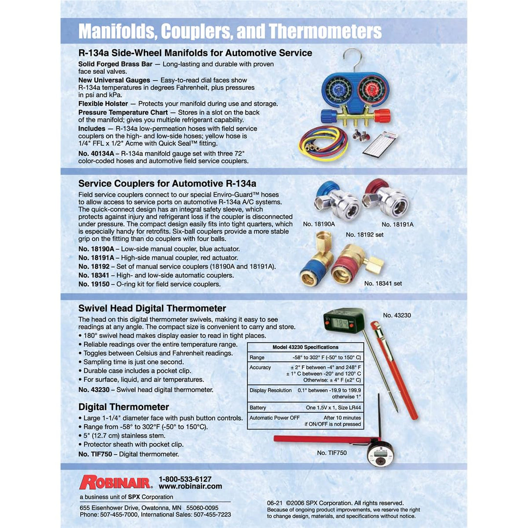 Robinair 18192 R-134A Manual Replacement Coupler Set - Diamond Home USA