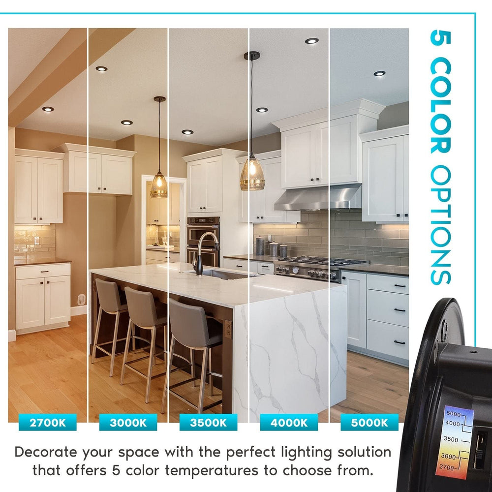 4" Led Recessed Light 5 Color Selectable Magnetic Trim Dimmable Lm Wet Rated - Diamond Home USA