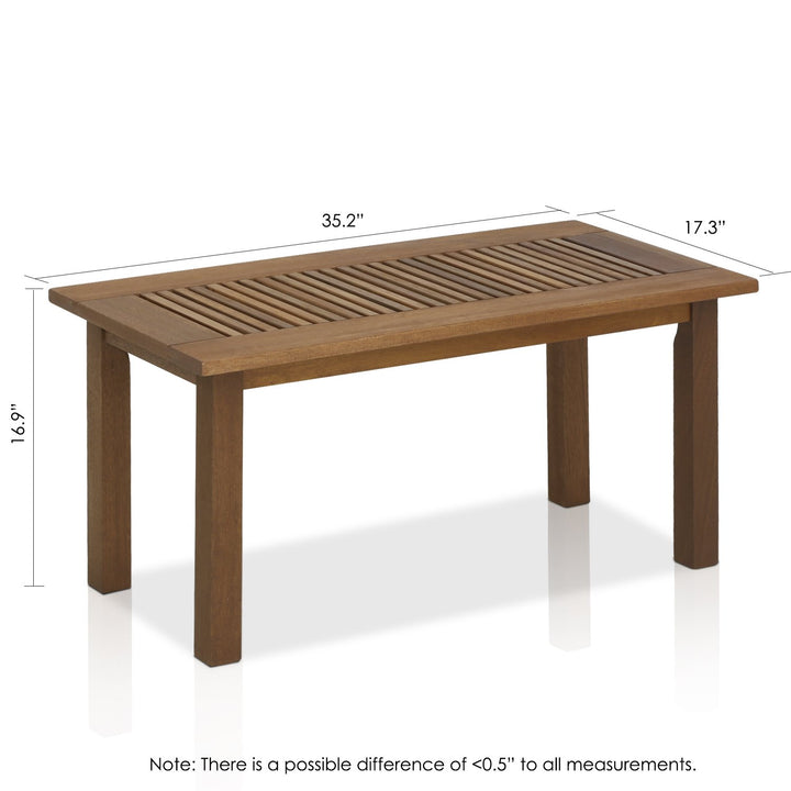 Furinno FG16504 Tioman Hardwood Patio Furniture Outdoor Coffee Table in Teak Oil - Diamond Home USA