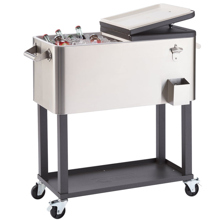 TRINITY Stainless Steel everage Cooler and Ice Chest with Wheels and uilt-in - Diamond Home USA