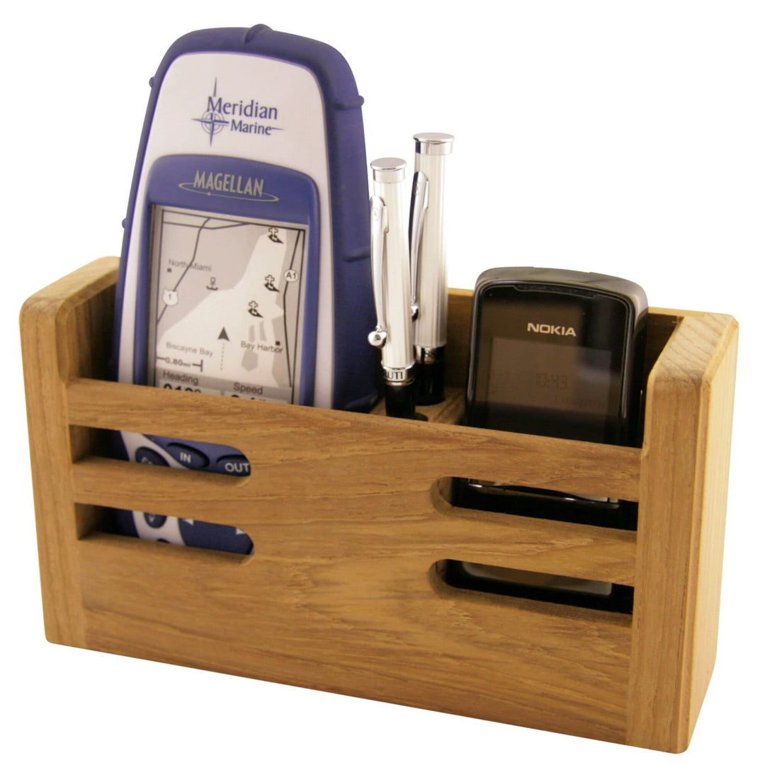 Teak Mobile Device More Rack 7" W X 4" H 2" D Brown