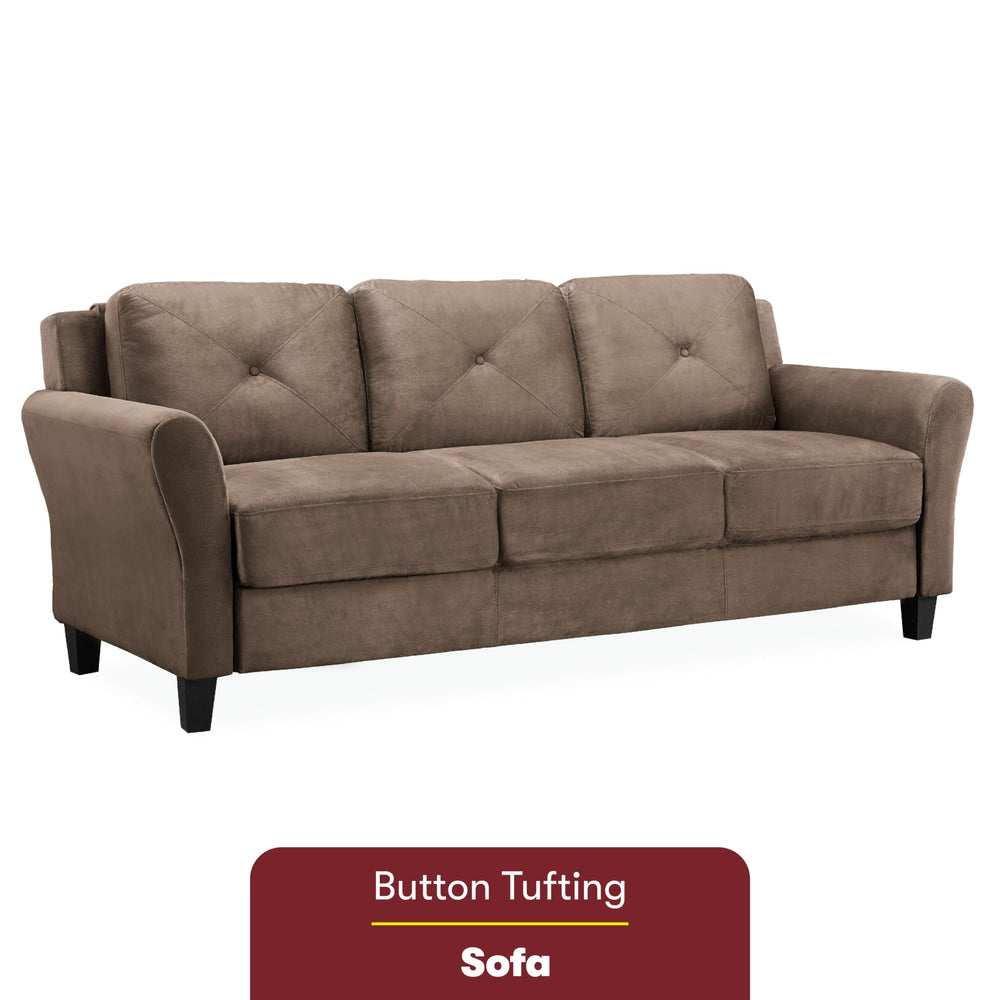 Lifestyle Solutions Harrington Rolled Arms Sofa 80.3"W x 31.5"D x 32.7"H Brown - Diamond Home USA