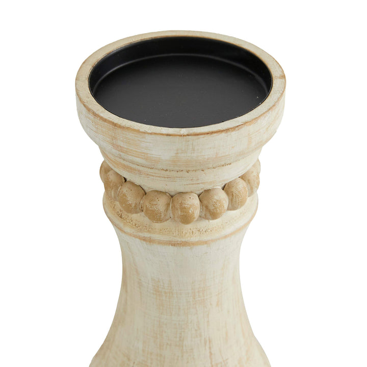 Cream Wood Farmhouse Candle Holder (Set of 3) 5 X 12 Off/White Country - Diamond Home USA