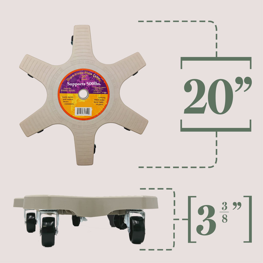 Bosmere S20450 20" Light Gray Plant Caddie - Diamond Home USA