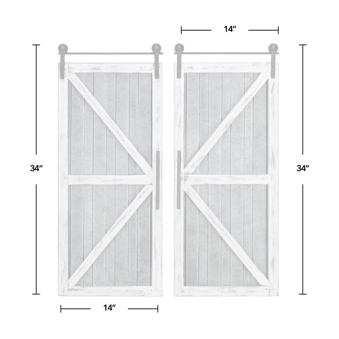 FirsTime & Co. White and Silver Carriage Barn Door Wall Plaque 2-Piece Set Large - Diamond Home USA