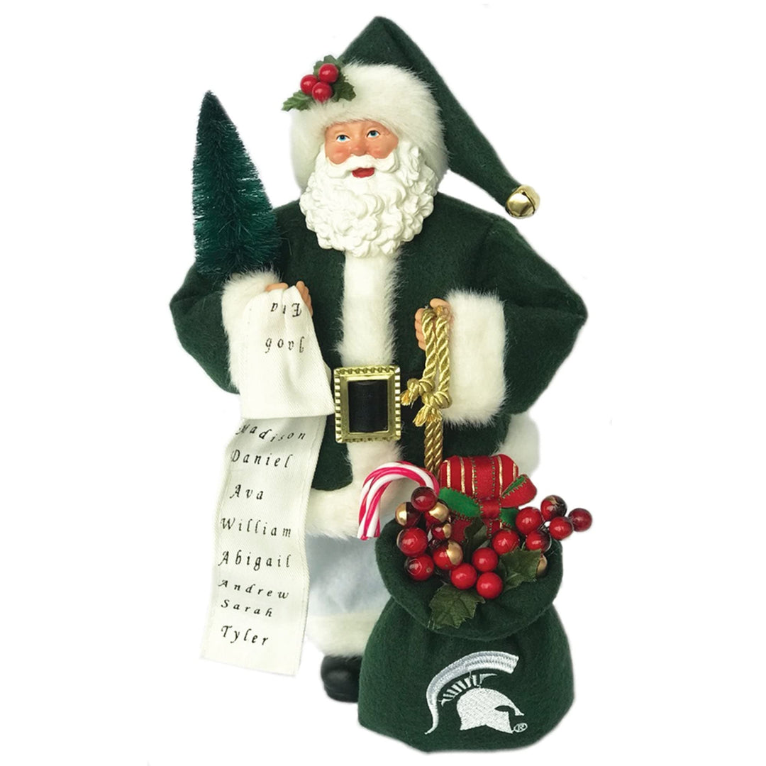 12 Inch Michigan State Santa Green Medium