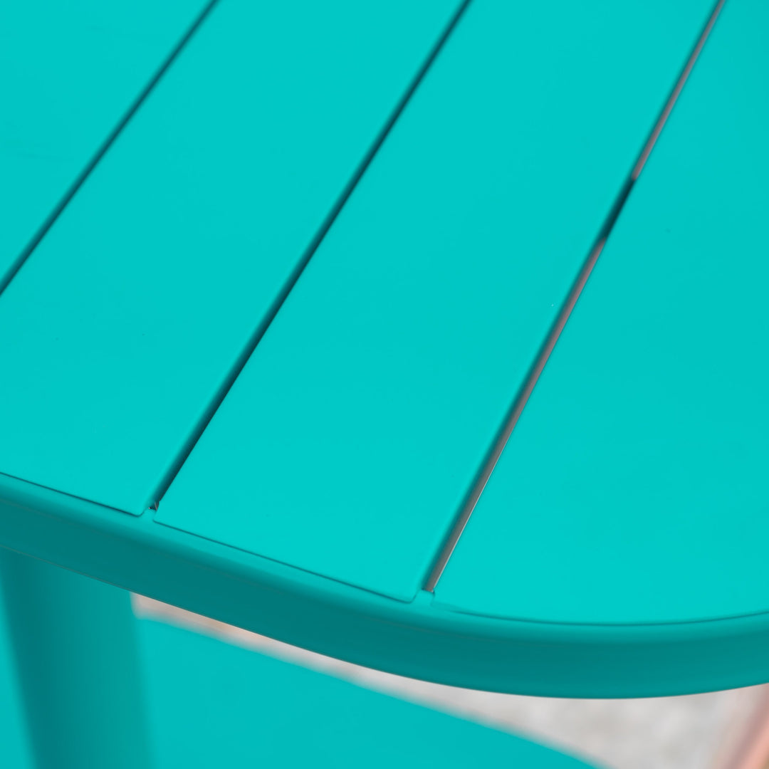 GDFStudio Monica Outdoor Matte Teal Finished Iron Bistro Set - Diamond Home USA