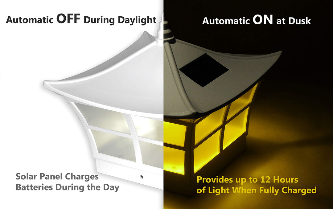 Classy Caps SL092 5x5 Ambience Solar Post Cap - 2 Pack/White by Classy Caps Mfg. - Diamond Home USA