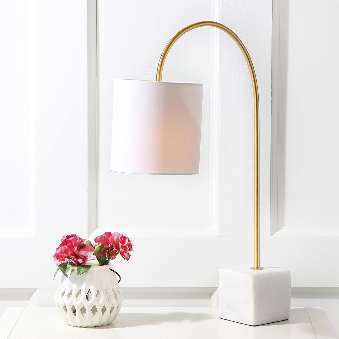 25" Marble/s Led Table Lamp Beige Glam Modern Contemporary Transitional