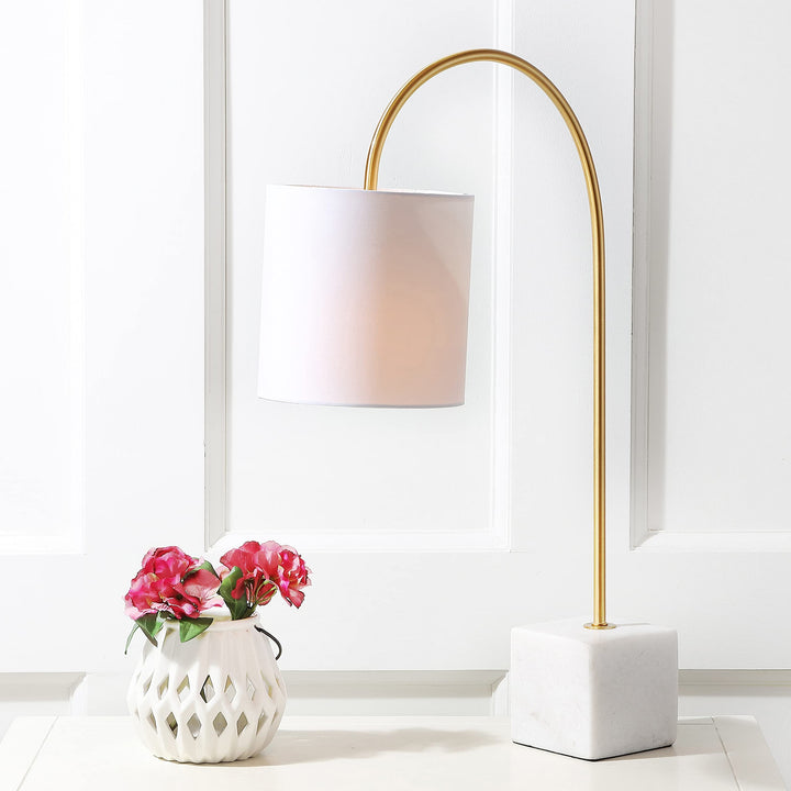 25" Marble/s Led Table Lamp Beige Glam Modern Contemporary Transitional