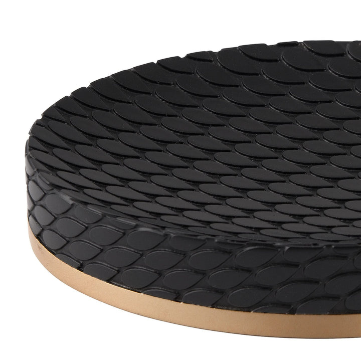 Soap Dish Black/Gold Geometric Modern Contemporary Resin Single Piece - Diamond Home USA